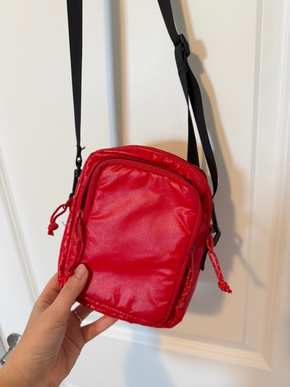 Red Crossbody Nylon Mini Bag